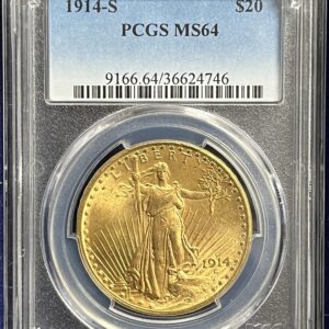 1914-S $20 Saint Gaudens PCGS MS64